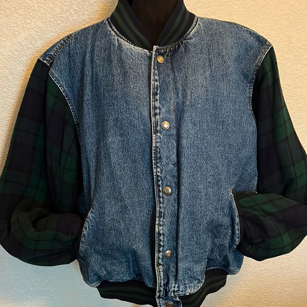 Vintage GAP denim/flannel bomber jacket